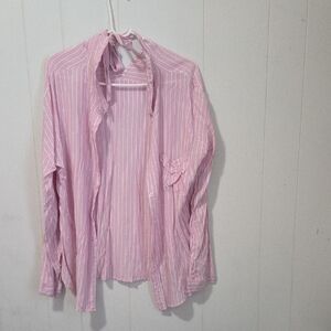 Fashion Nova Light Pink Striped Woman's Shirt